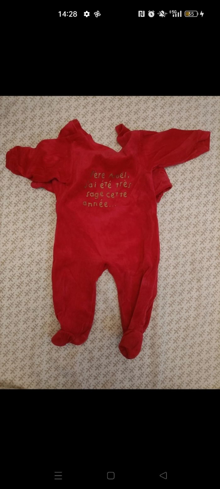 Pyjama de Noël rouge – 12 mois / 74 cm 🎅❤️