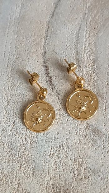 Jolie paire de boucles d'oreilles en acier inoxydable