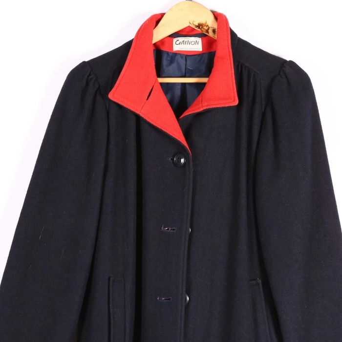 Magnifique manteau vintage en laine marine (#23392) - photo numéro 3