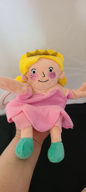 Doudou Marionnette Princesse Robe Rose Couronne - Hema