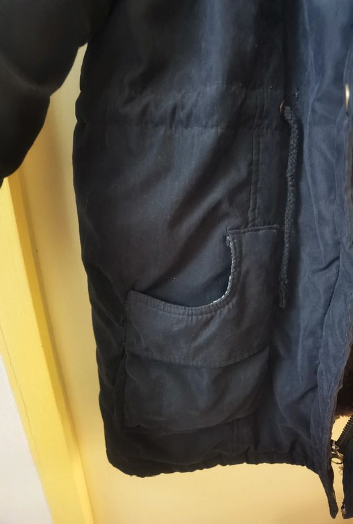 Manteau chaud noir capuche fourrure 44/46 - photo numéro 7