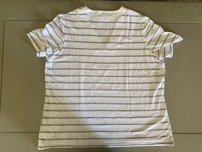 Tee shirt Saint James blanc et gris à rayures taille XL Made in France - photo numéro 13
