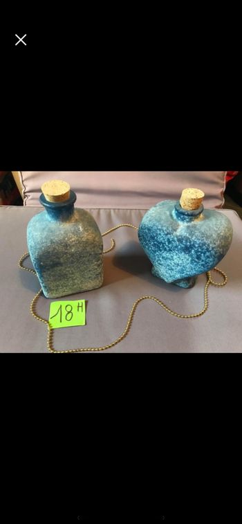 2 Bouteille bleue vintage