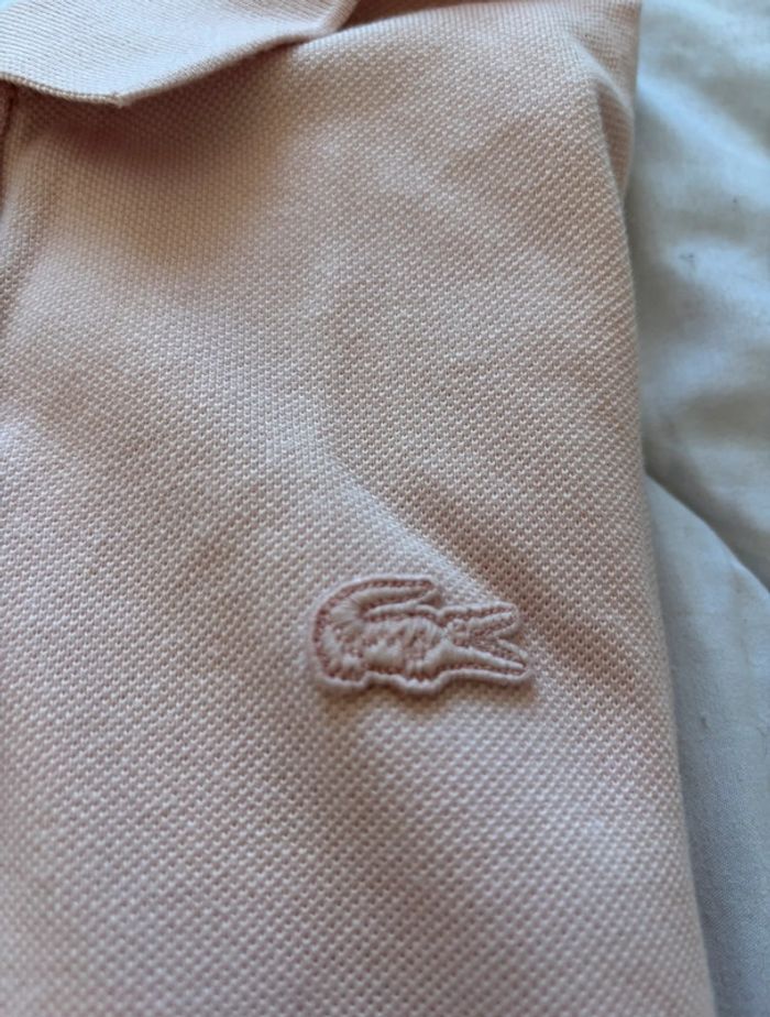 Polo Lacoste femme M (38) slim fit – rose pâle – 100% coton – comme neuf - photo numéro 3