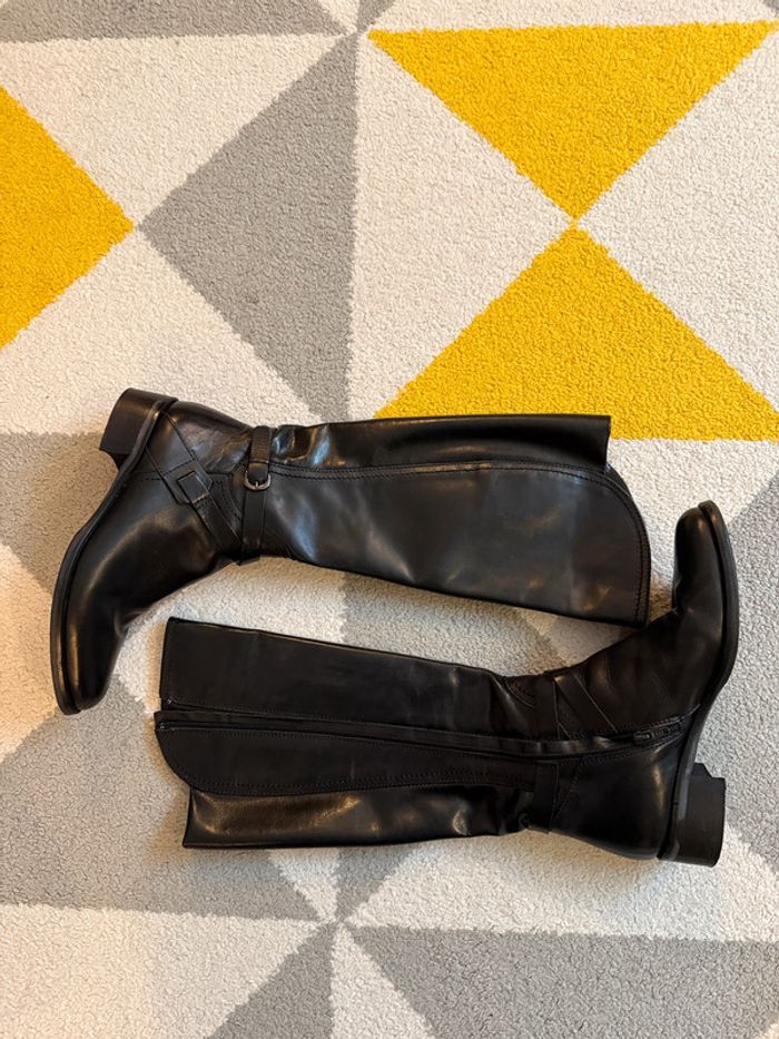 Bottes à talons en cuir Minelli Taille 38 - photo numéro 3