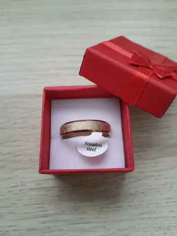 Bague Homme, dorée, acier inoxydable, taille 62