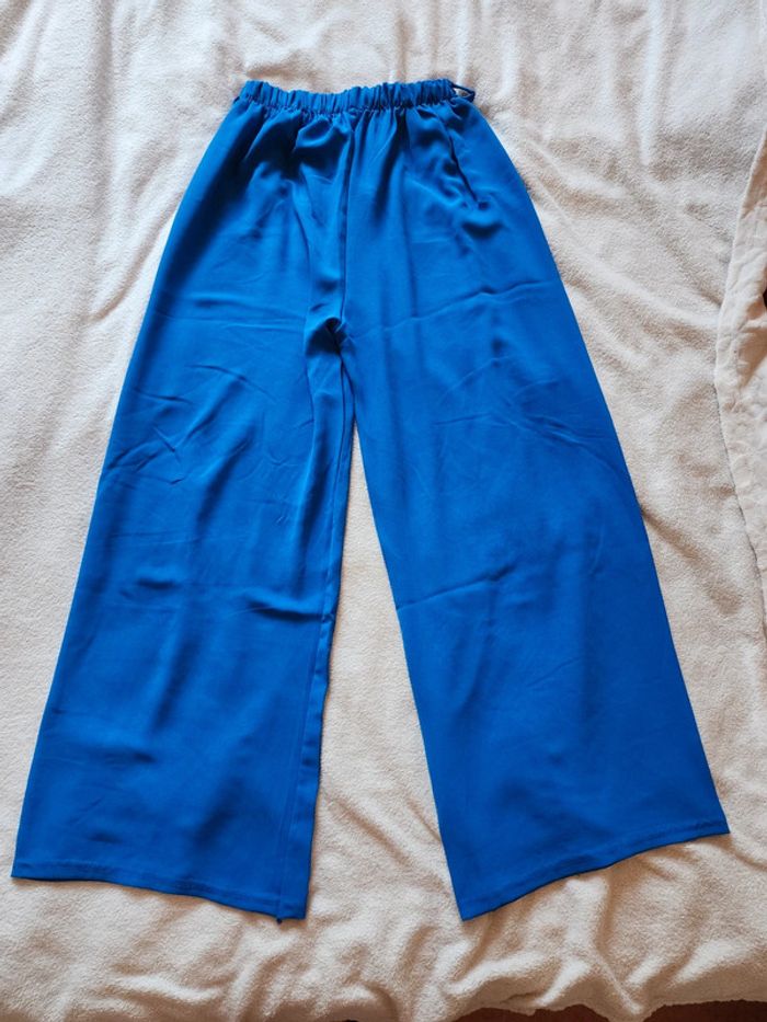 Pantalon à jambes larges / palazzo bleu roi TU 36/40 - photo numéro 3