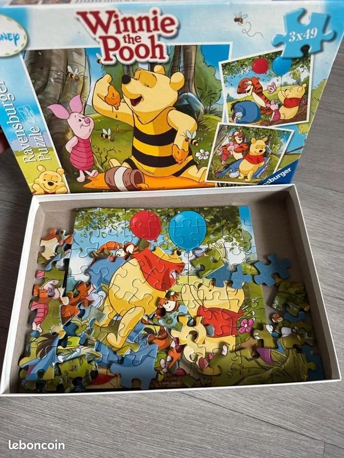 lot 3 puzzles Winnie l'ourson - photo numéro 2