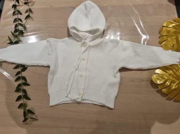 Gilet maille blanc fabriqué en Allemagne