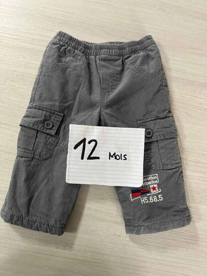Pantalon garçon gris hiver épais 12 mois