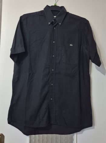 Chemise Lacoste noire – manches courtes, poche logo, col boutonné taille 38cm / S