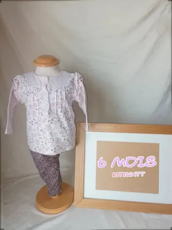 Tee-shirt manches longues Kitiwatt fille taille 6 mois