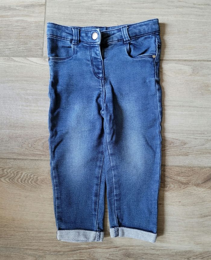 Ensemble pull molletonné fleuri et jeans taille 18 mois - photo numéro 6