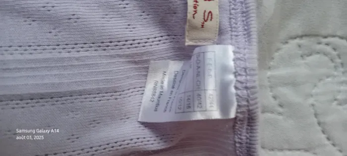 Débardeur en coton motif rayures losanges ajouré mauve femme 42/44 edeis la redoute - photo numéro 16