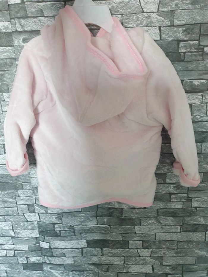 Peignoir à capuche polaire Rose bébé TU - photo numéro 2