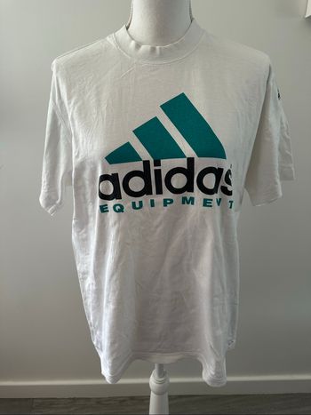 T-shirt blanc et vert Adidas Equipment Vintage T38 M