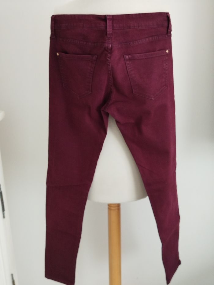 Jean skinny bordeaux Mango taille 38 - photo numéro 2
