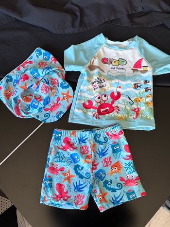 Maillot de bains 3 pièces 2 ans Crabe