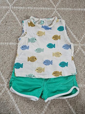 Ensemble débardeur/short poisson vert - Tape à l'œil - 18 mois/80 cm