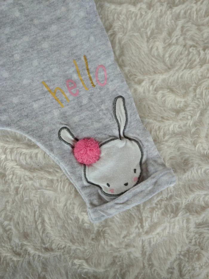 Pantalon style sarouel Fille 3 mois Lapin "Hello" Kiabi - photo numéro 5