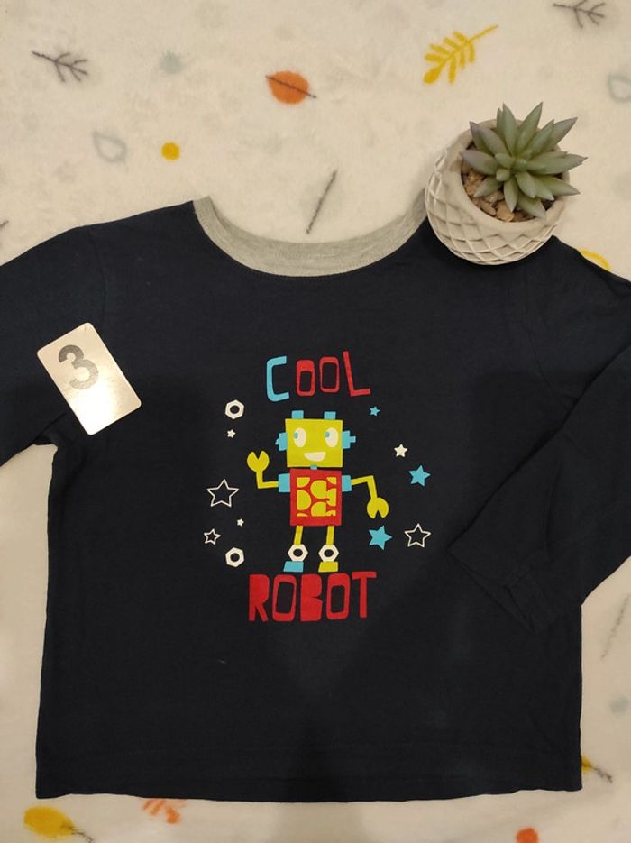 Tee-shirt à longues manches robot 🤖 3 ans