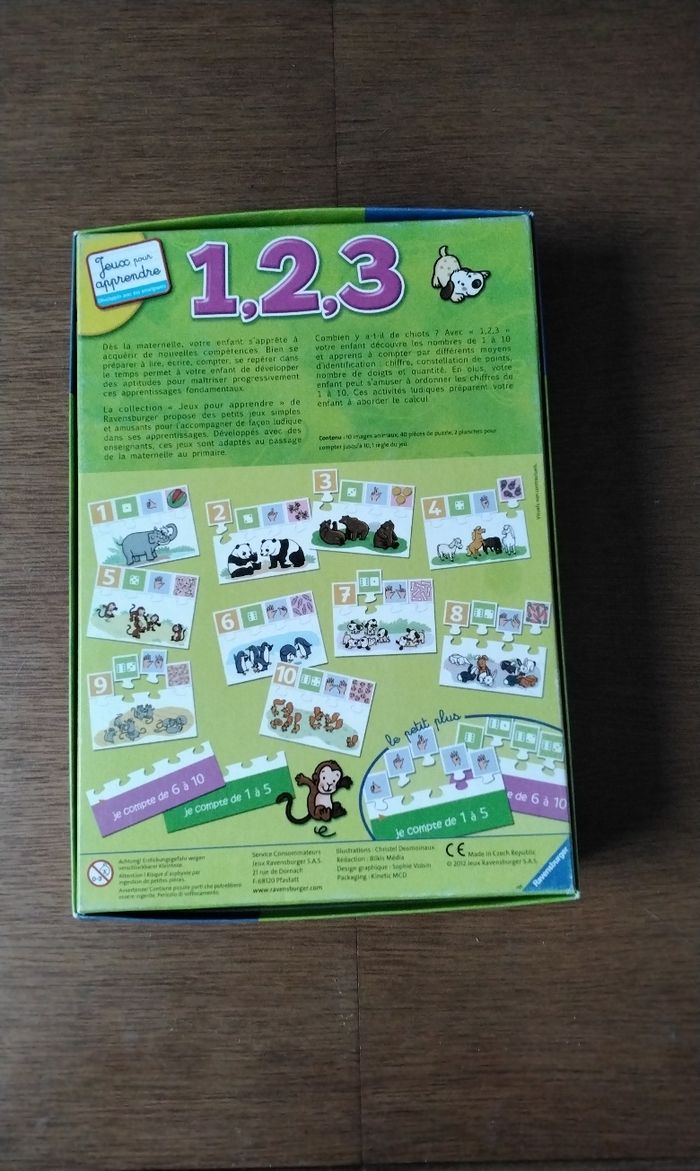 Jeux 1 ,2 ,3 , pour apprendre à compter de 1 à 10 ,Ravensburger ,3 ans et plus - photo numéro 2