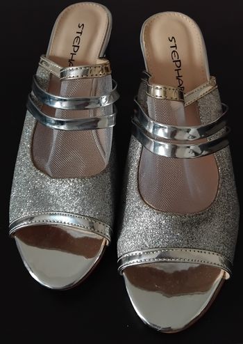 Sandales Argentées à Talons - Taille 38