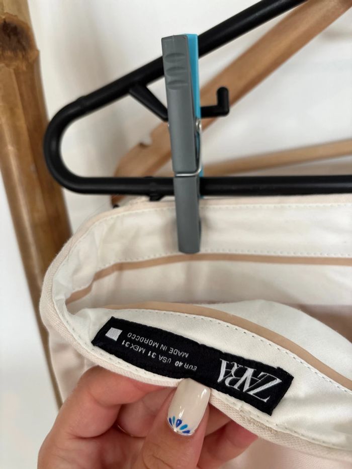 Pantalon habillé couleur crème Zara taille 40 - photo numéro 4
