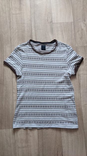 Tee-shirt Devred marron et blanc M