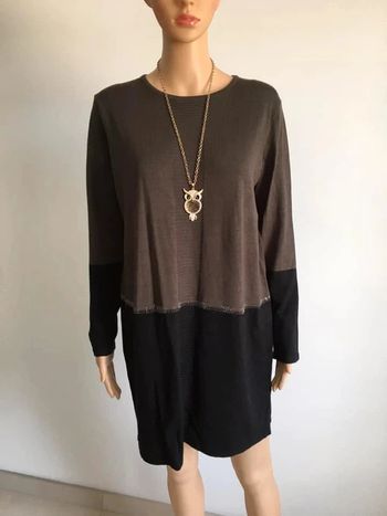 Robe pull kaki et noire neuve à manches longues taille S/M