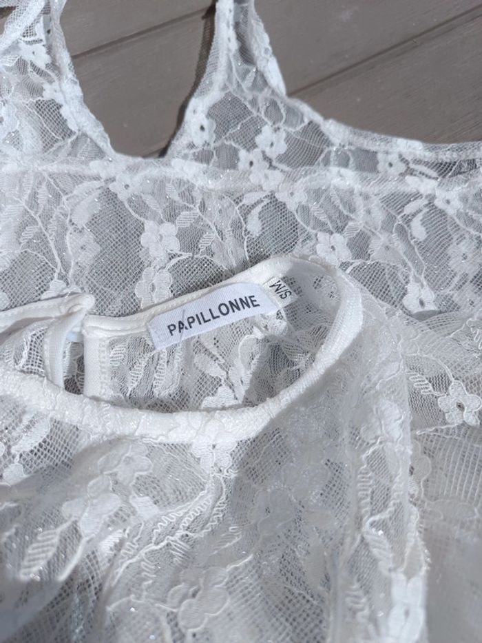 Haut dentelle Papillonne S/M - photo numéro 5