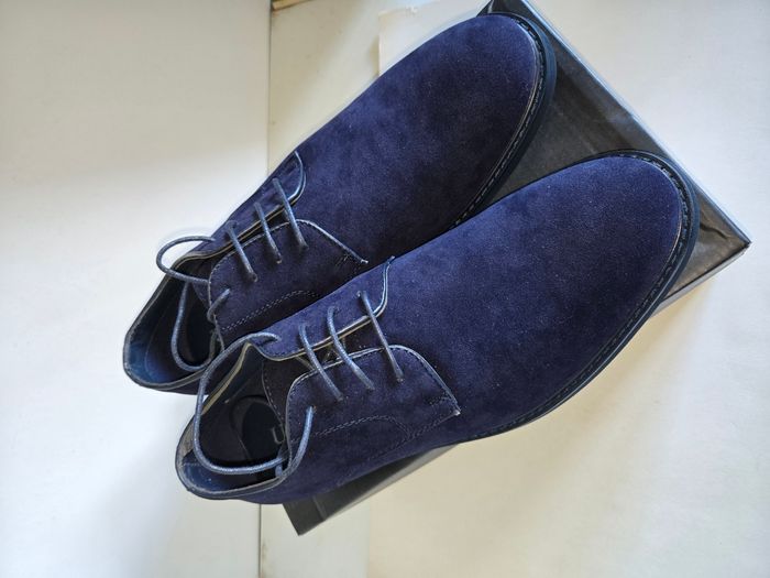 Chaussure derbie bleu uomo design neuve - photo numéro 4