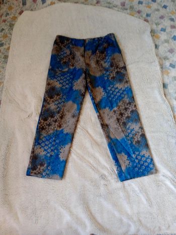 Pantalon femme 44 bleu et gris c6