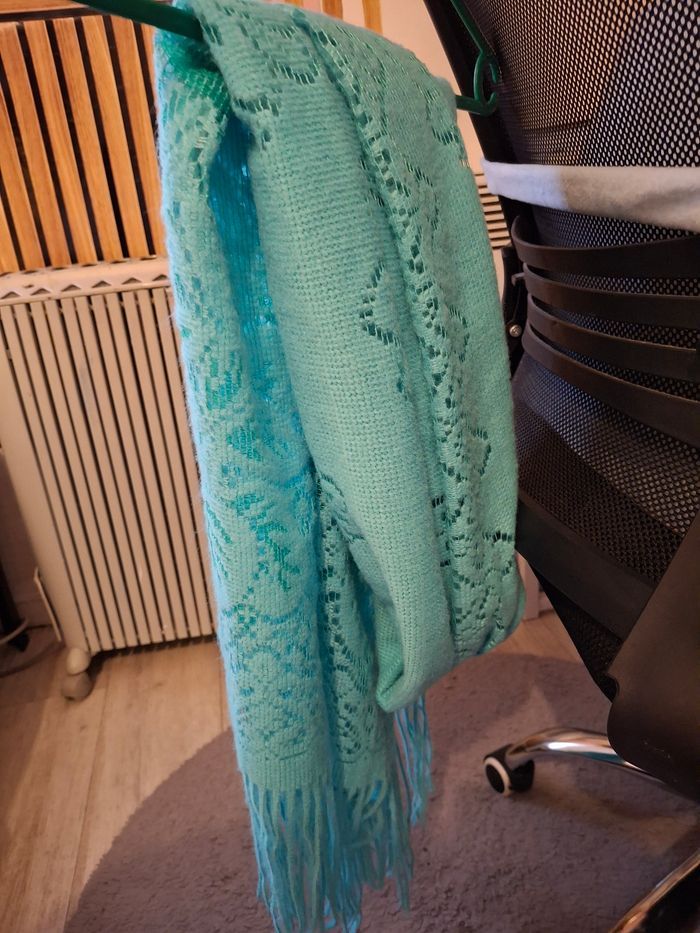 Echarpe bleu turquoise - photo numéro 3