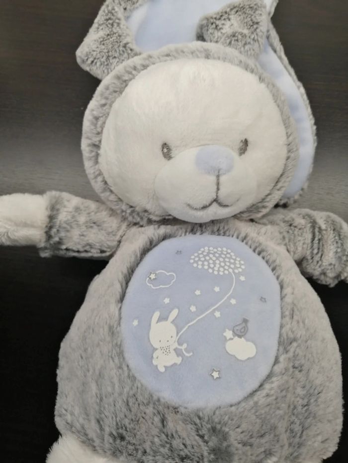 Mots d'enfants Peluche doudou lapin déguisé bleu - photo numéro 3