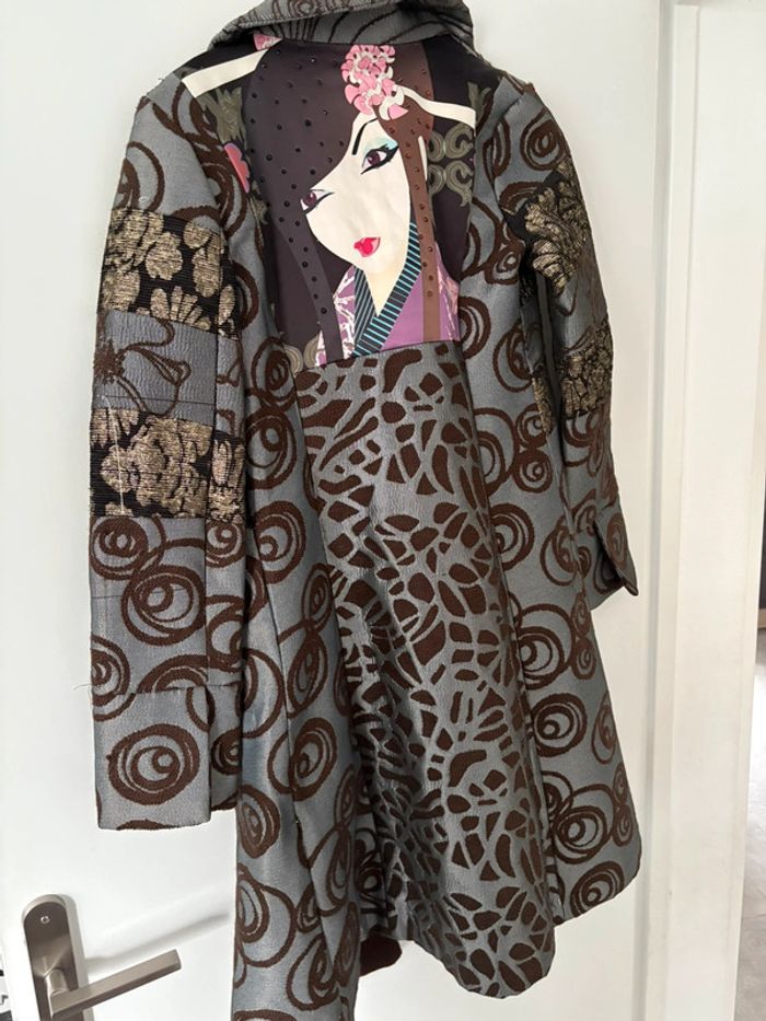 Manteau / Veste Originale Réversible Motif Japonais & Baroque - Taille 36 S - photo numéro 2