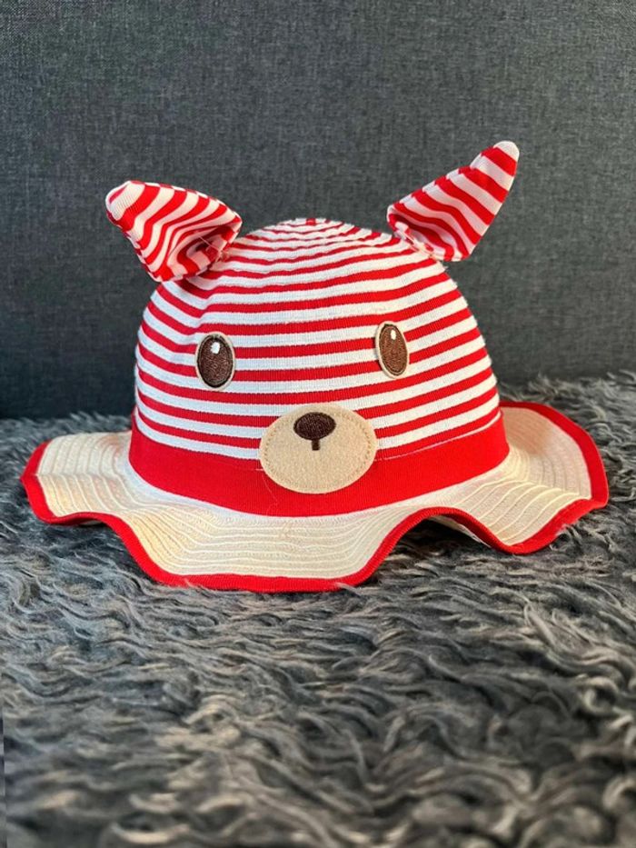 Chapeau protection solaire bébé fille lapin