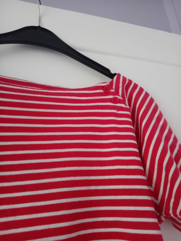 T-shirt marinière rouge et blanc - photo numéro 3