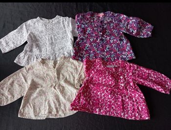 Lot blouses fleuries fille 6 mois