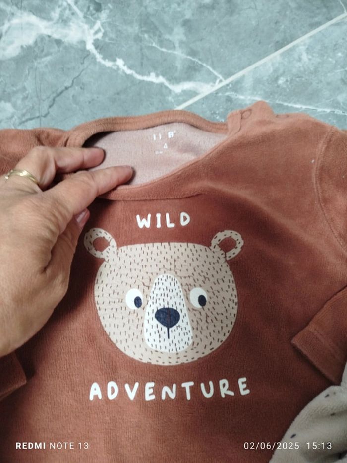 Lot pyjama 2 ans 24 mois garçon mixte hiver chaud velours - photo numéro 4