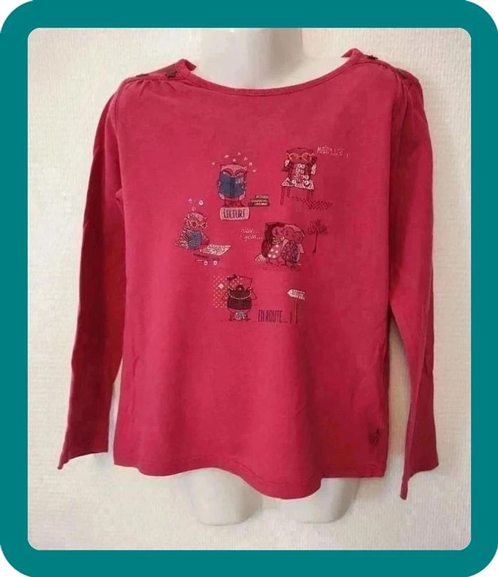 Tee shirt Bordeaux hiboux 7 ans Sergent Major