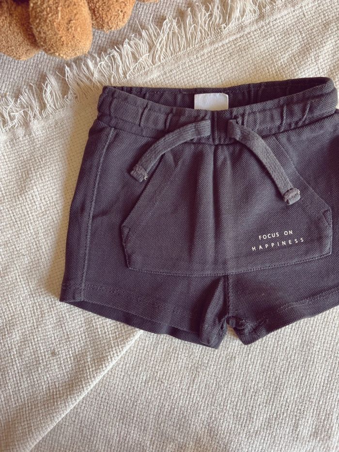Short Zara avec poche gauffré noir/gris 80 - photo numéro 2