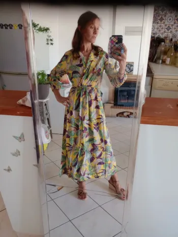 Robe longue L imprimé floral c83