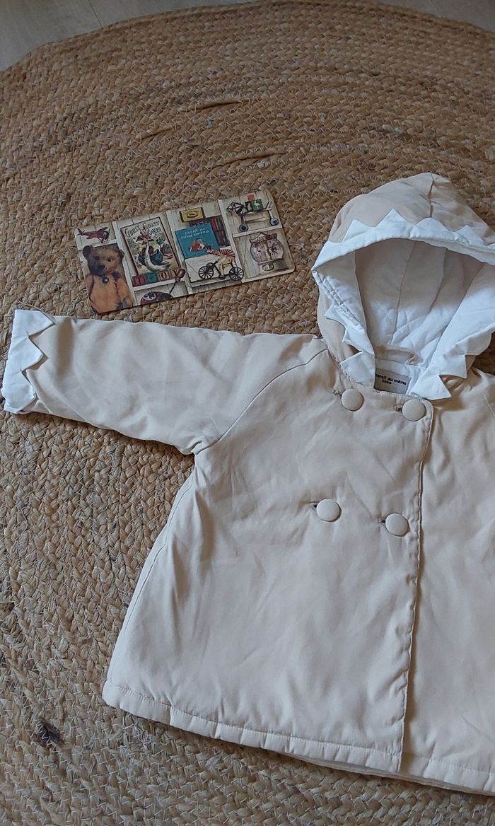Veste hiver jaune paille Dpam 3/6 mois 62 cm - photo numéro 3