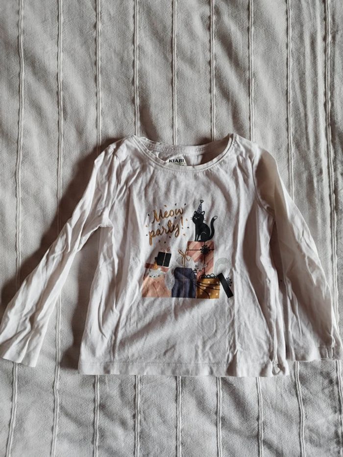 tee shirt manches longues chat 3 ans