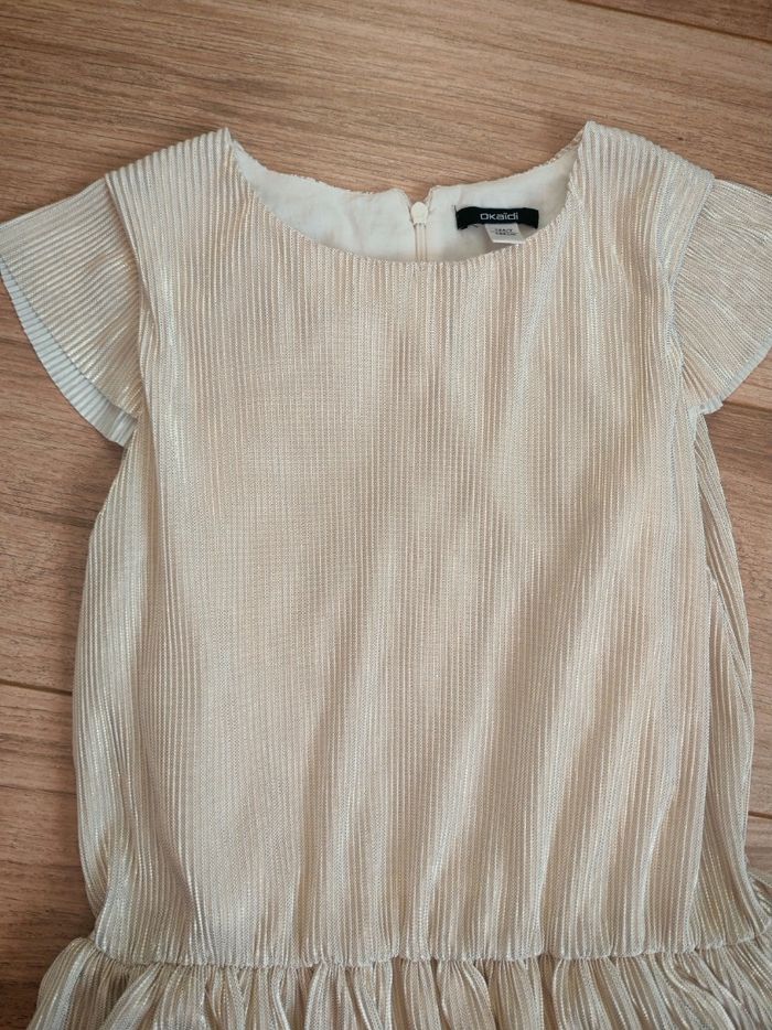 Robe fête cérémonie crème doré okaidi 12 ans - photo numéro 3