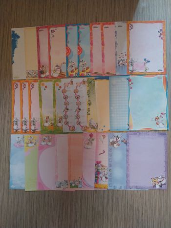 Grand Lot de 58 Feuilles Diddl A5 + 2 Enveloppes Vintage