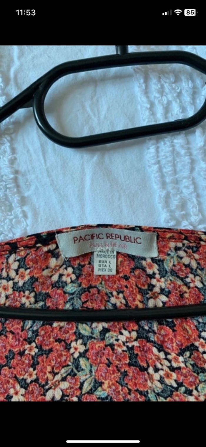 Blouse fleurie courte manches longues - photo numéro 4
