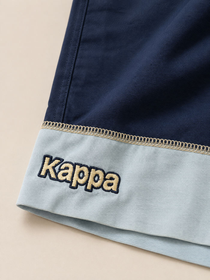 Short Kappa vintage bleu marine beige taille M - photo numéro 4