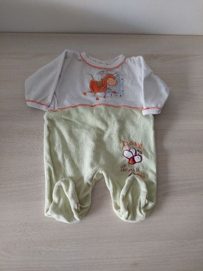 Grenouillère fille 1mois motif âne